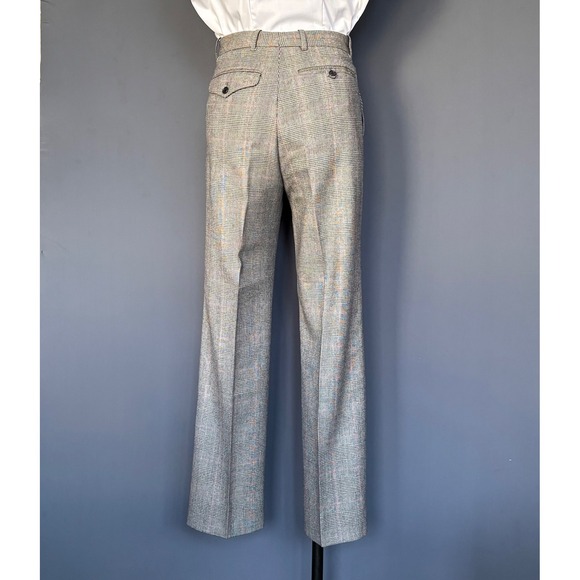 1970s 2 Piece Disco Era Glenn Plaid Suit | Size 37R 30W | Vintage Bellbottom - Picture 7 of 16